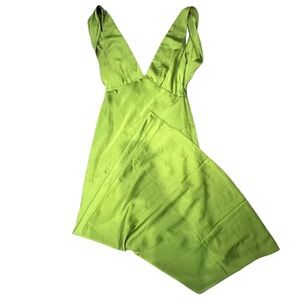 Meshki Nadia Maxi Satin Dress With Back Cowl - Emerald